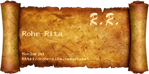 Rohr Rita névjegykártya