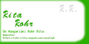 rita rohr business card